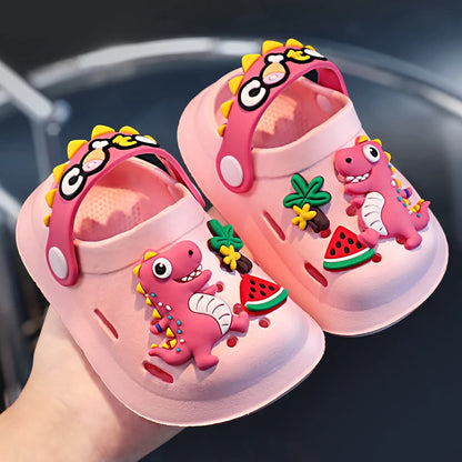 Summer Boy's Sandals Cute Crocodile Girl's Garden Shoes Soft Sole Baby Breathable Non-slip Lightweight Outdoor Beach Slippers