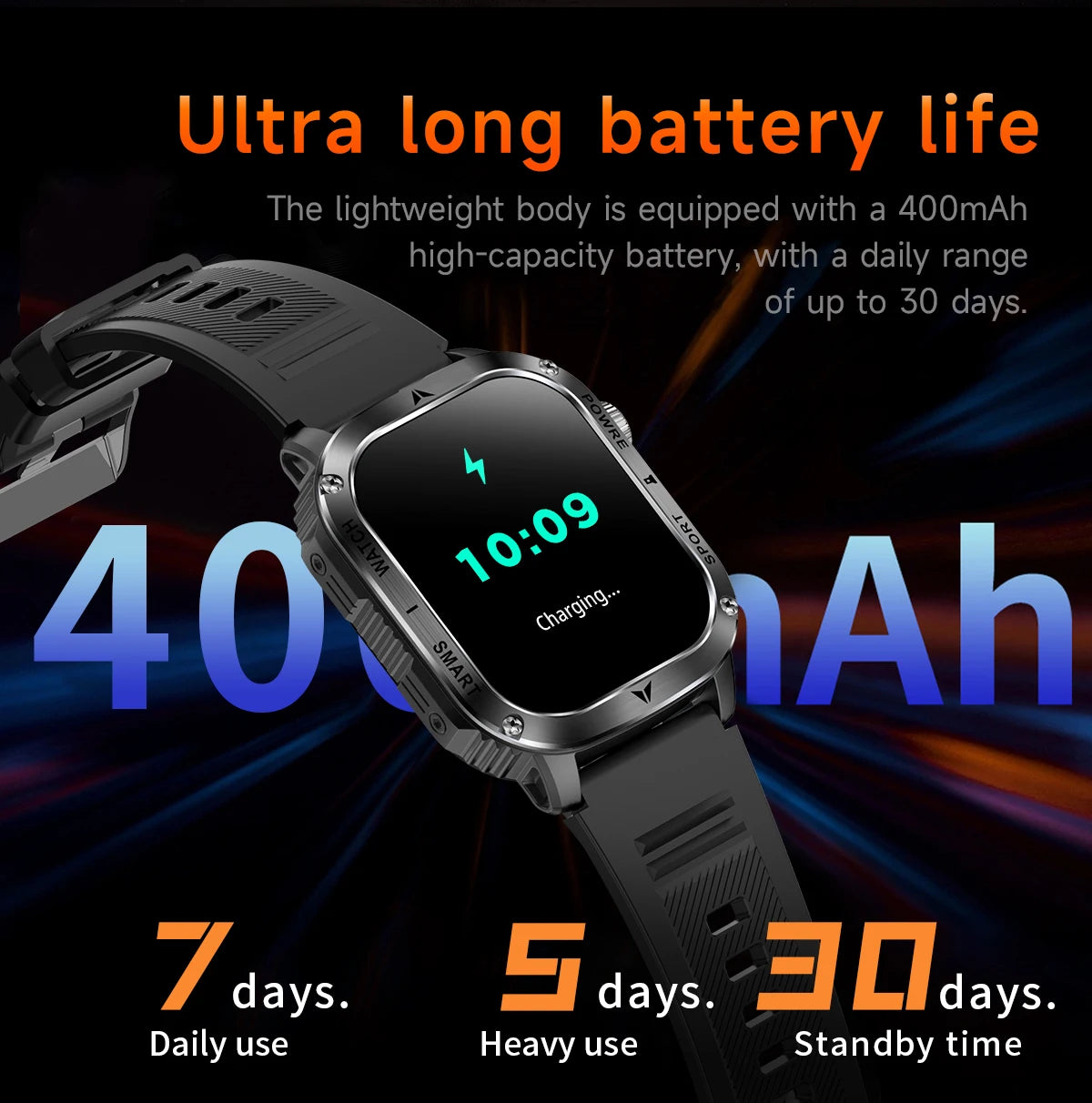 LIGE New Premium Military Smart Watch Men Flashlight Waterproof Outdoor Sport Tracker Bluetooth Call Smartwatch 400mAh Battery
