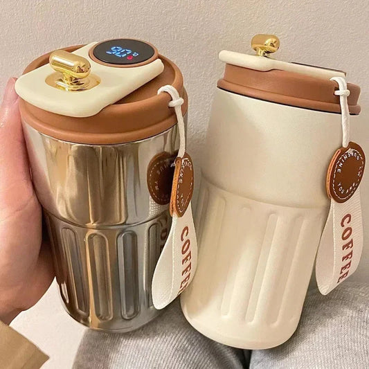450ML Coffee Cup LED Temperature Stainless Steel Thermo Water Bottle  Display Keep Cold and Heat Thermal Mug Travel Vacuum Flask