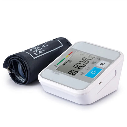 Arm Blood Pressure Monitor Digital BP Meter LCD Tensiometer Cuff Portable Irregular Pulse Heart Rate Tonometer Sphygmomanometer