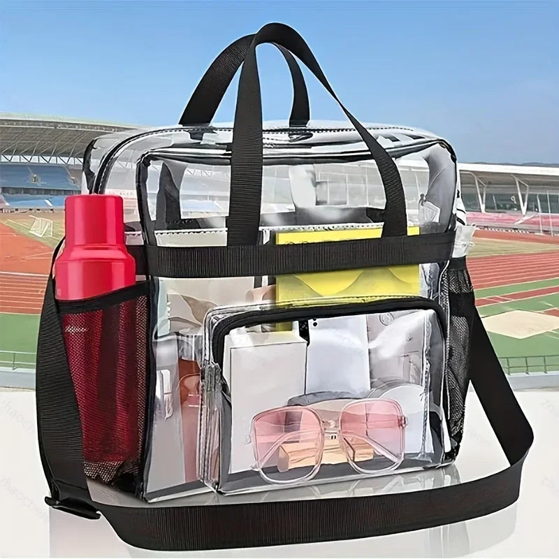 Portable PVC Travel Bag with Large Capacity and Transparent Design for Easy Organization and Washing
