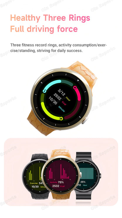 Smart Watch Men 1.52Inch AMOLED Screen BT Call GPS Sports Fitness Tracker Health Monitor Wireless Charging Smartwatch