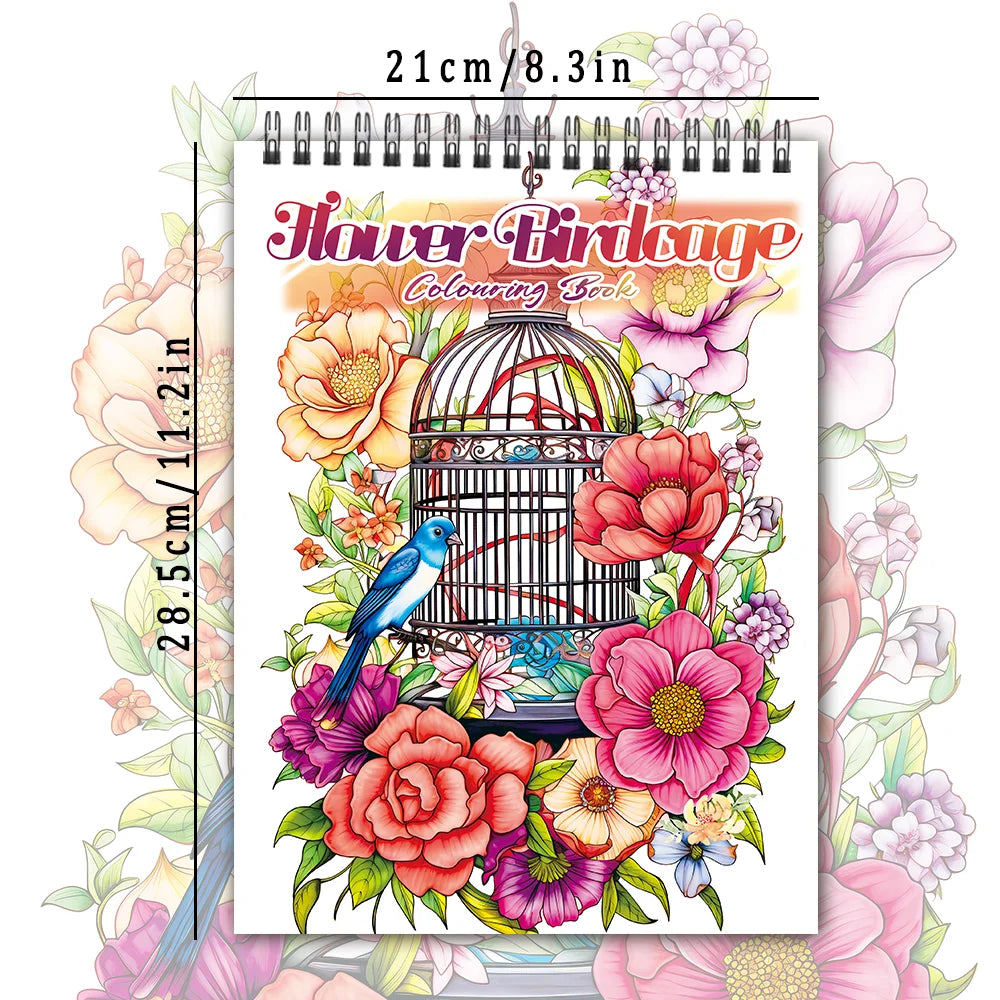 Spiral Coloring book -30 Sheets adult coloring book, 11.3 x 8.3 inches, 100g thick paper, drawing book, homecoming holiday gift