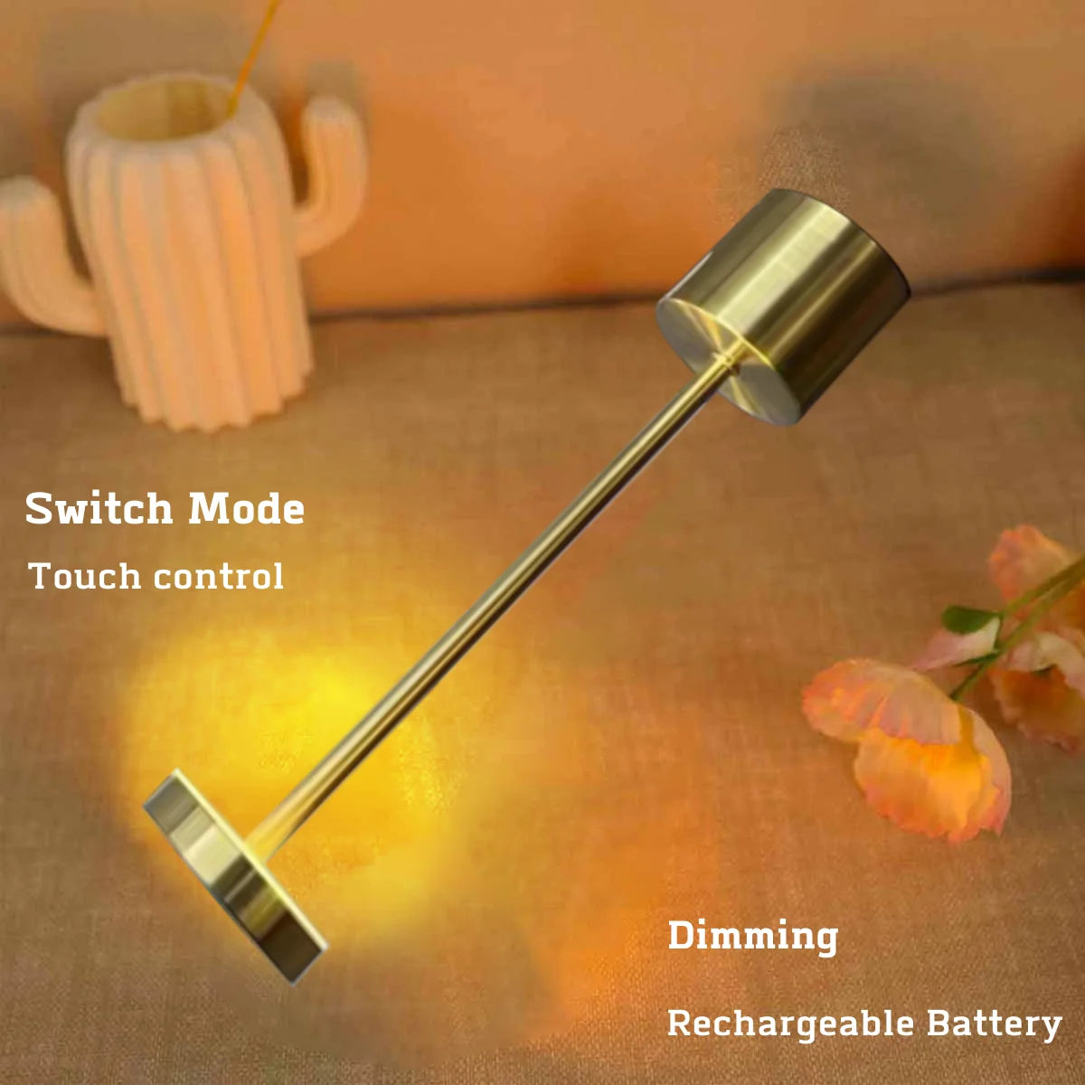 Classic Table Lamp USB Rechargeable Night Light Stepless Dimming Touch Desk Lamp 3 Colors Bedside Lamp Hotel Bar Decoration