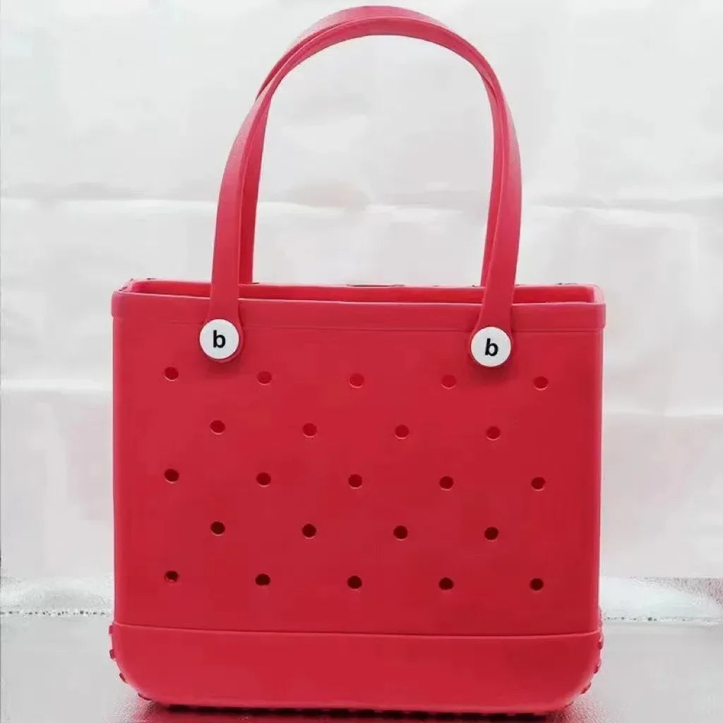 Fashion Beach Bogg Bag Rubber Waterproof Basket Large Capacity Summer Storage Shoulder Handbag Travel Women Tote Shopping Bags