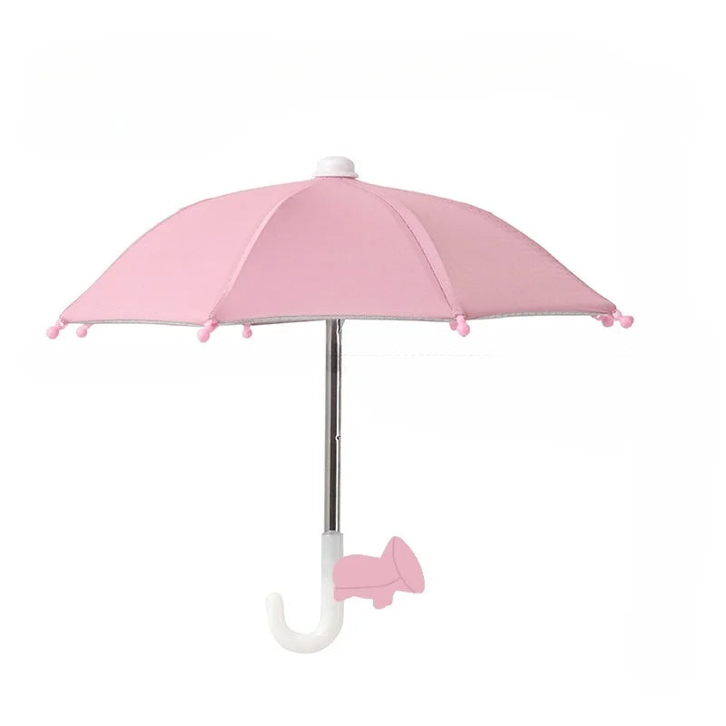 Small and Mini Umbrella Multi-color Mobile Phone Sunshade Umbrella with Suction Cup Phone Stands Outdoor Cover Sun Shield Mount