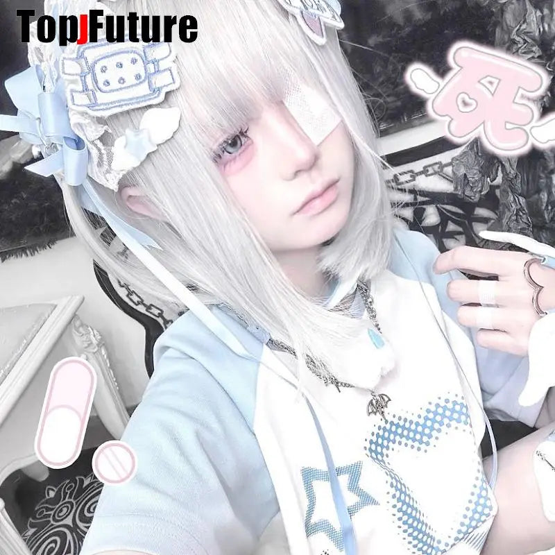 Women Y2K Girl bloody punk Harajuku Gothic Lolita sick injured short necklace Halloween cosplay props subculture Chokers Choker