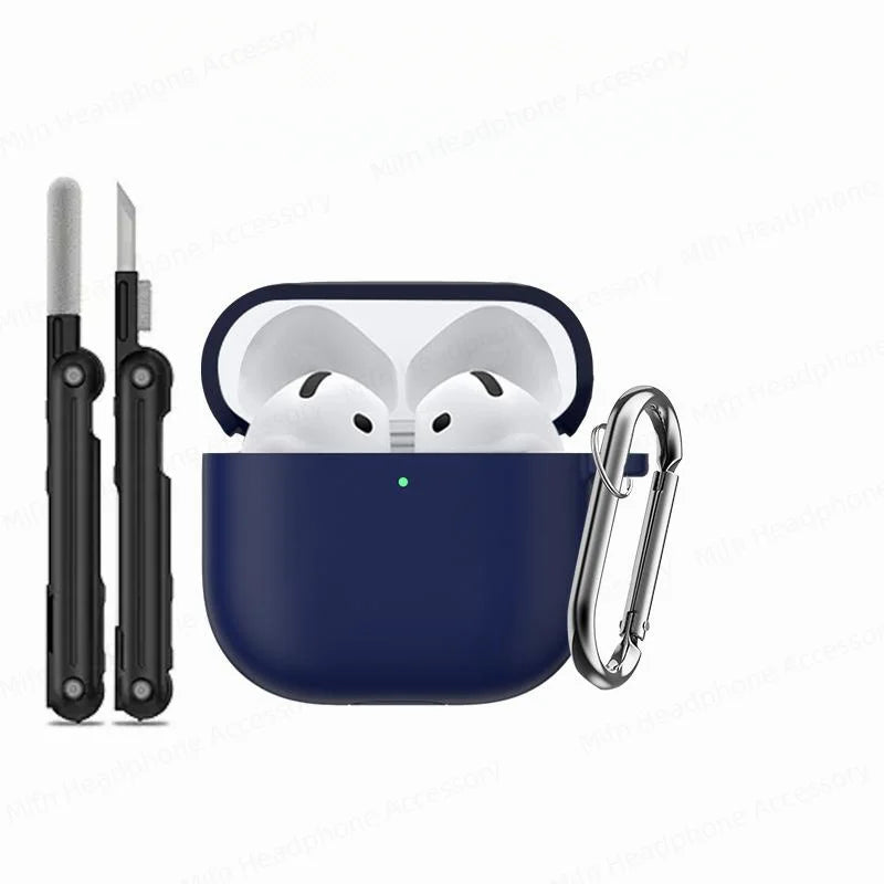 Cover for AirPods 4 Case 2024 3D Silicone Wireless Bluetooth Headphone Soft Protective Case for AirPods 4th Gen with Cleaner Kit