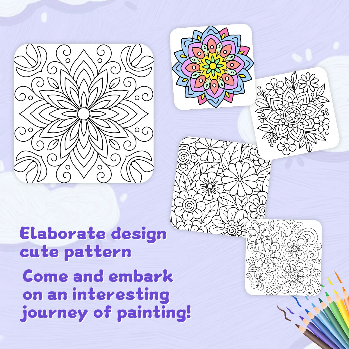 MANDALAS COLORING BOOK Coloring Book Flowers For Adults And Teens Featuring 12 Page  for DIY Graffiti Painting Drawing books