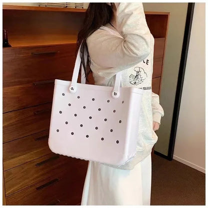 EVA Beach Jelly Bag Rubber Waterproof Shoulder Handbag Large Capacity Portable Travel Handbag Summer Pool Fashion Women Tote Bag