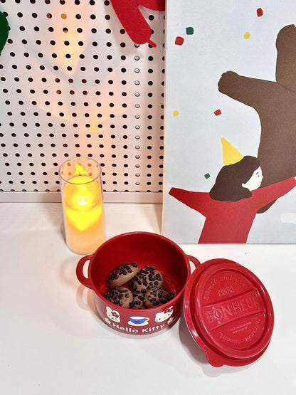 Original Hello Kitty Lunch Box Set Cute Food Storage Container Microwave Safe Pp Plastic Lunch Box Cute Gift