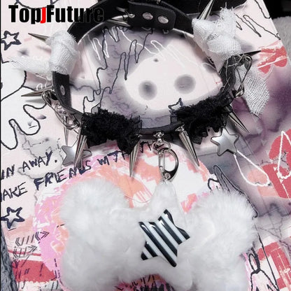 Women Y2K Girl bloody punk Harajuku Gothic Lolita sick injured short necklace Halloween cosplay props subculture Chokers Choker