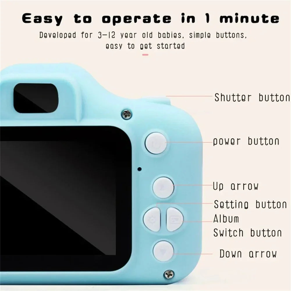 X2 Children Mini Digital Camera Can Take Pictures Video Lovely Small Camera Photography Children Birthday Gift Kids Toys for Kid