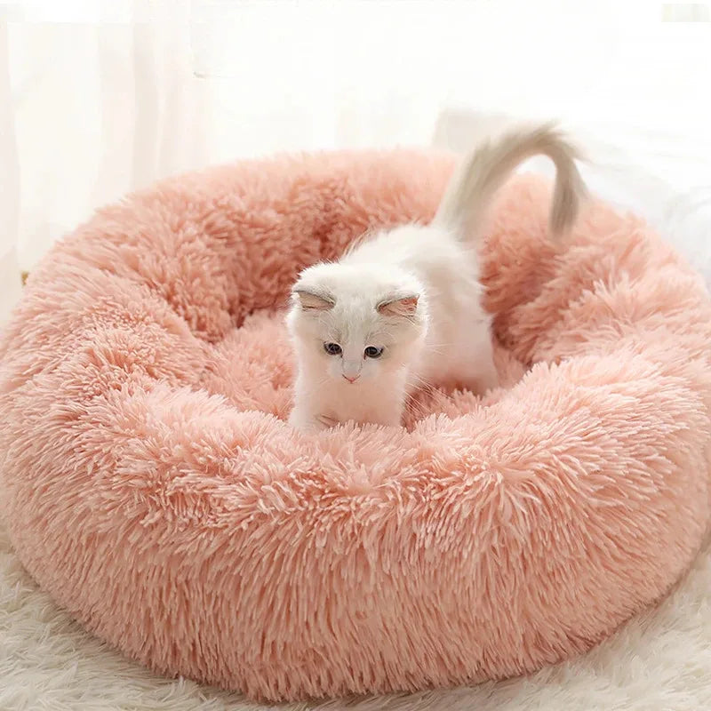Plush Pet Nest Winter Cat Nest Dog Nest Warm Detachable and Washable Round Cat Nest Pet Bed Seasonal Universal Decoration Home