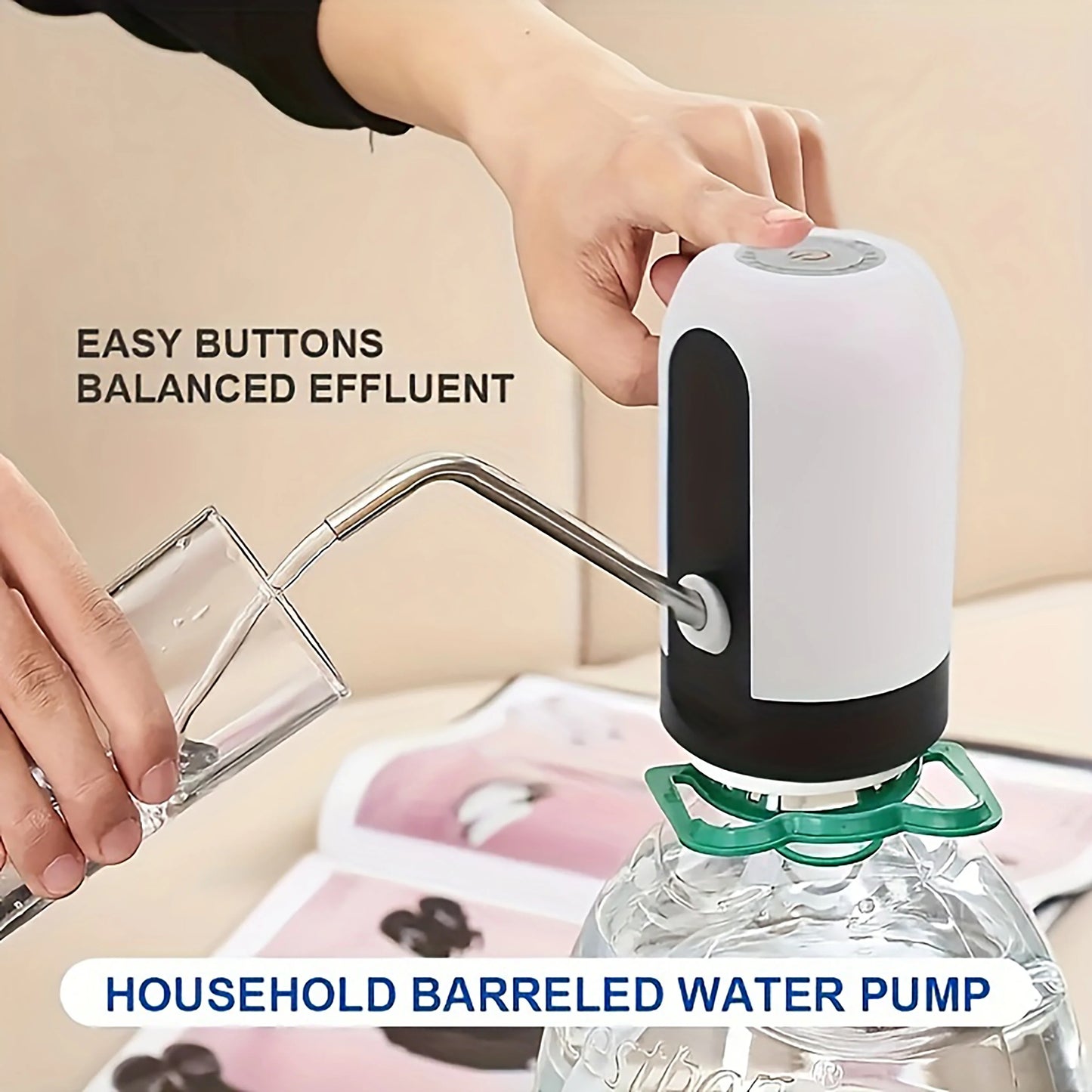 1PC Bucket Water Pump, Electric Water Press, Wireless Intelligent One Click Water Dispenser, Charging Water Absorber