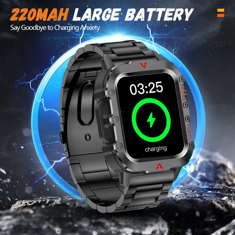 KESHUYOU 2025 New Sports Smart Watch Bluetooth Talk LED Flashlight Multi-function Outdoor Sports Smart Watch for Men Women