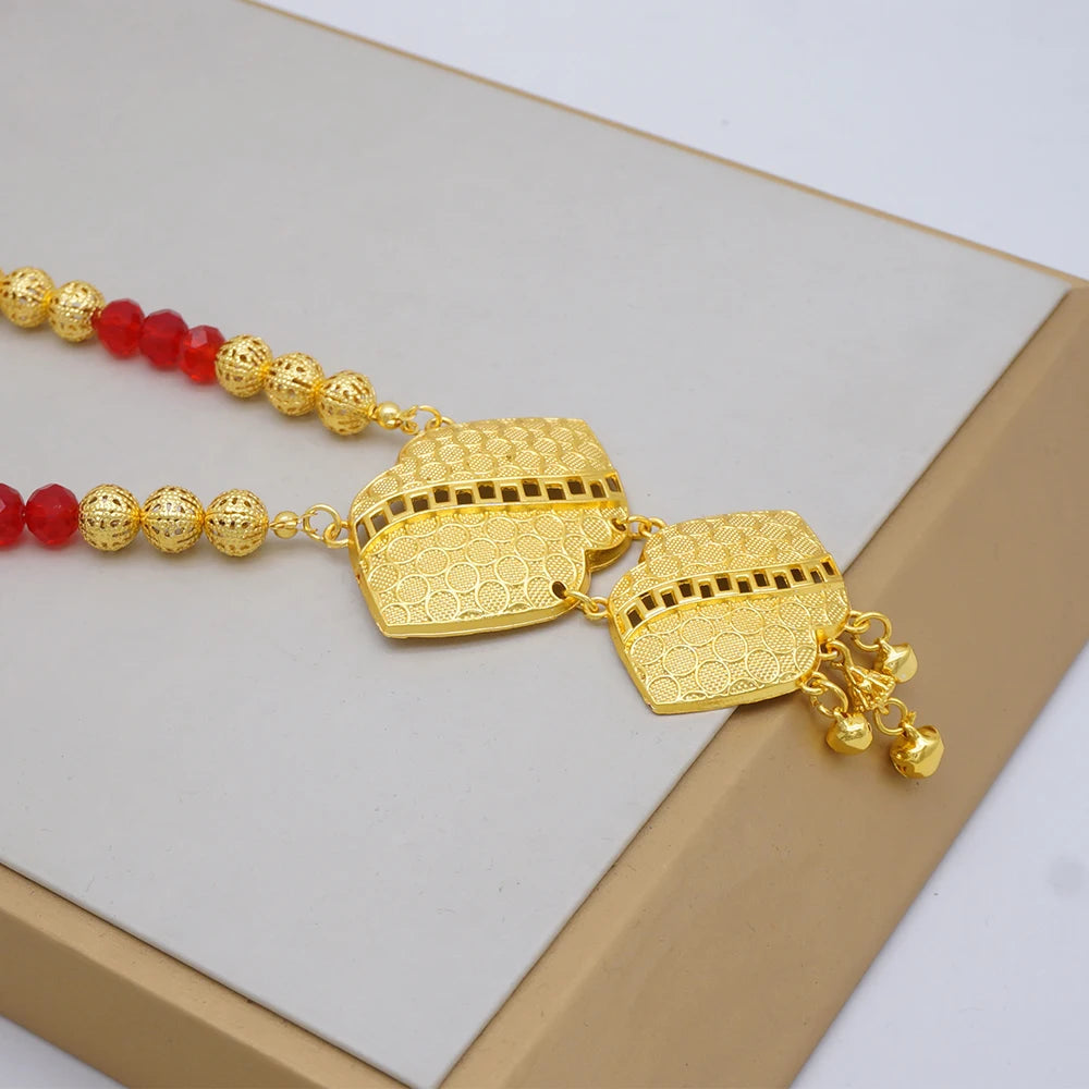 2023 Fine Jewelry Sets For Women Dubai Bridal Wedding Gifts Necklace Bracelet Earrings Ring Jewellery Set African Bead jewelry