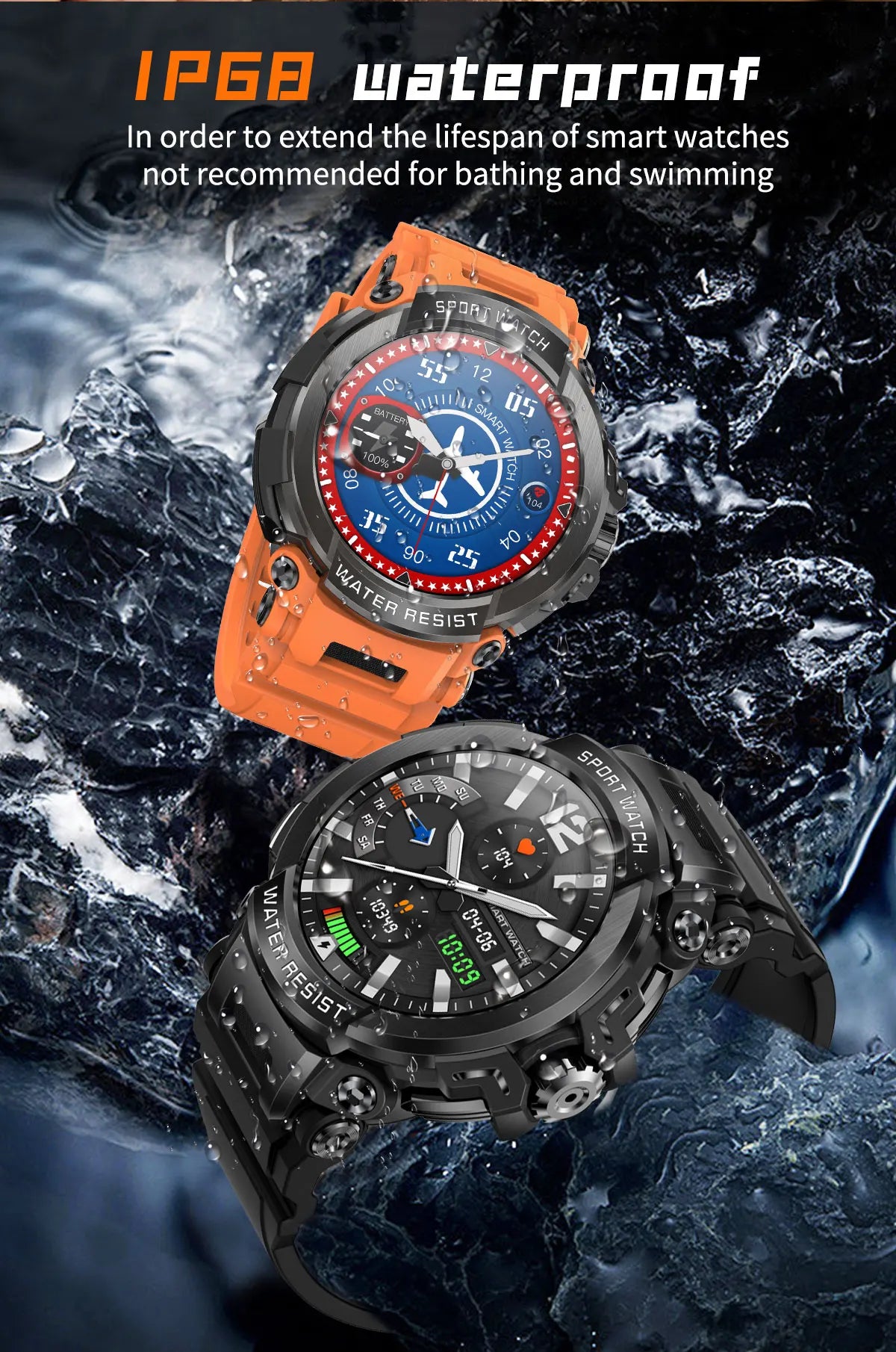 2025 New Men Smartwatch 1.5" HD Screen Military Watch Call IP68 Waterproof 100 Sport Modes Smart Watch with 600mAh Large Battery