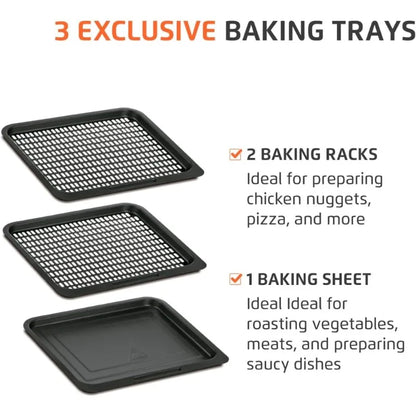 HOME - Air Fryer Oven 1800W, 12.7QT Capacity, Touchscreen Panel, Automatic Shut-Off – Black & Stainless Steel –