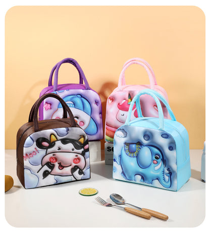 Kids Lunch Bag for School Portable Thermal Bag Children Cartoon Insulated Lunch Bag Cooler Bento Pouch Dinner Container Handbags