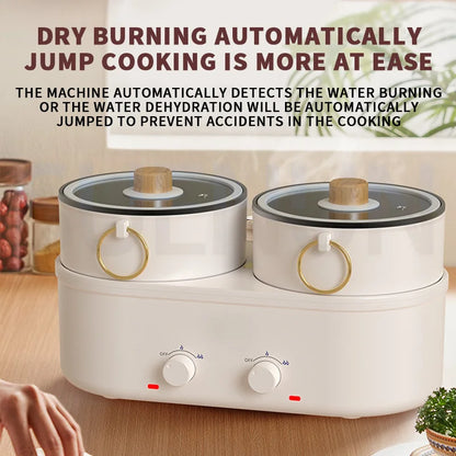 Electric Hot Pot Split -Shaped Electric Cooker Frying All -in -one Cooking Pot Multifunctional Electric Boiled Pot