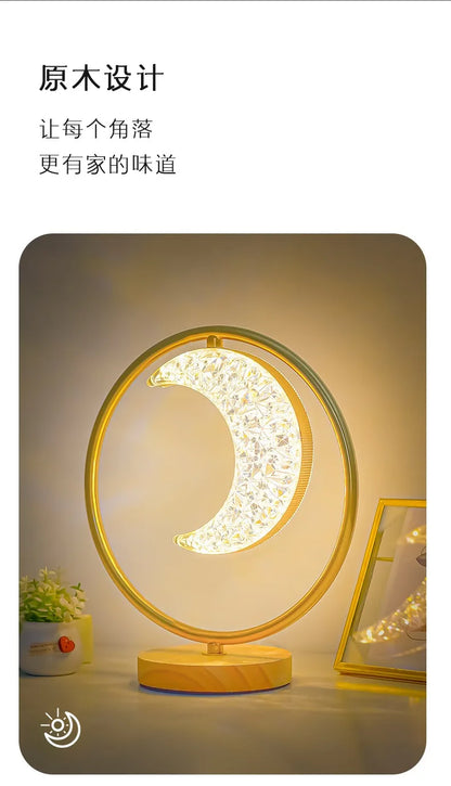 Moon Star Mini Bedside Living Room Desk Pendant Decorative Ins Hot 3 Color Warm White Light Lamp