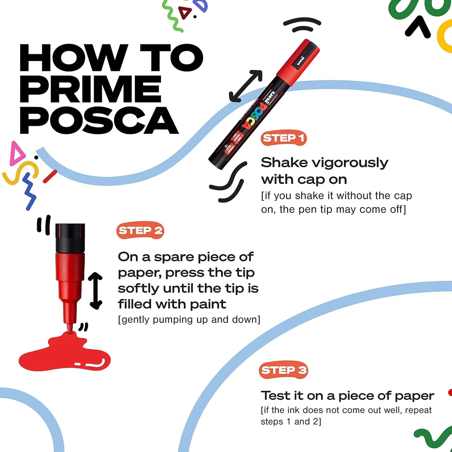 Japan Uni POSCA Marker Pen Set Acrylic Graffiti Drawing Permanent Waterproof Children's Drawing PC-3M/1M/5M Fabric Art Supplies