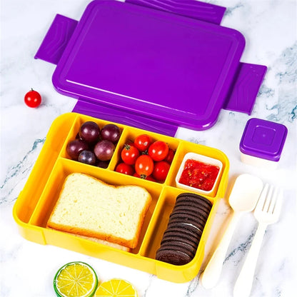 1330ML Lunch Box Adult Bento Boxes Food Containers with 6 Compartment and Tableware For Snack Work School Microwave Oven Heating