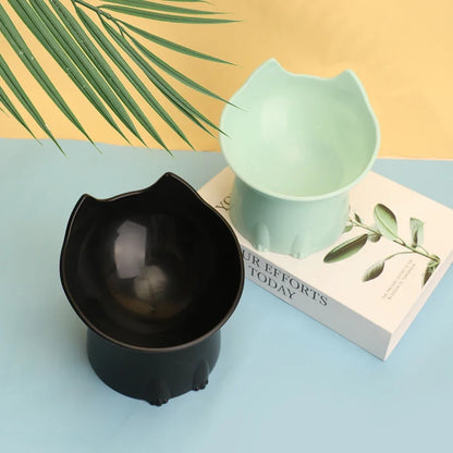 Pet Bowl Protects Cervical Vertebrae Dog Basin High-legged Cat Bowl Prevents Overturning Plastic Slanted Cat Food Bowl