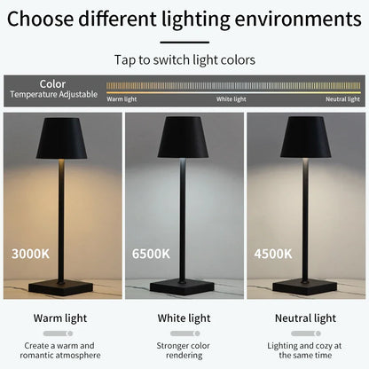 Nordic LED Table Lamp Rechargeable Touch Dimmable Desk Lamp bedroom decoration Home Dining Room Coffee Shop Simple Room Decor