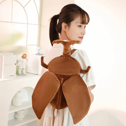 45cm Funny Creative Cartoon Insect Cicada Beetle Plush Doll Backpack Brown Green Insect Soft Plush Toy Gift For Boys And Girls