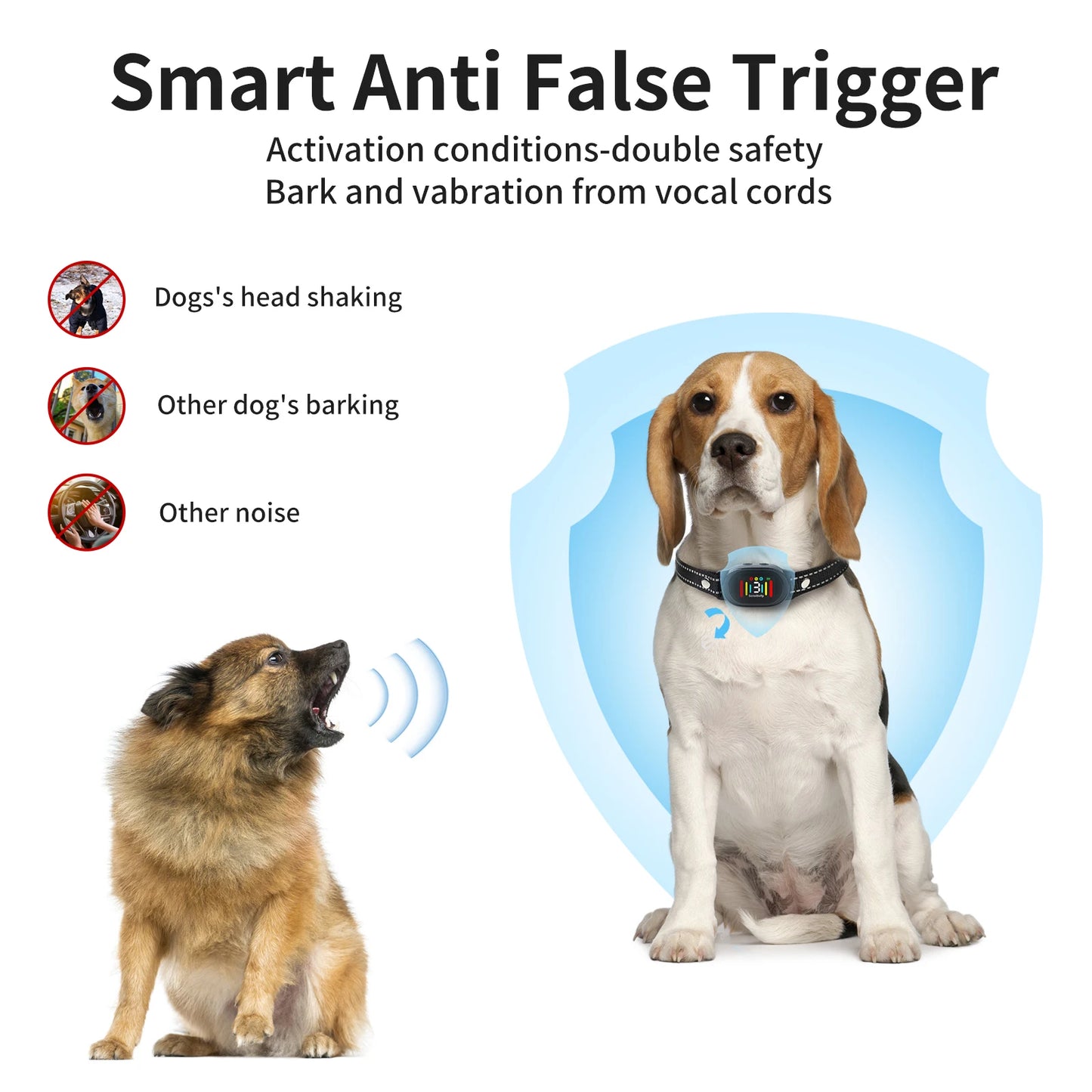 2025 Waterproof AI Intelligent Color Screen Dog Training Supplies E-shock Dog Smart Anti Bark Collar Bark Control