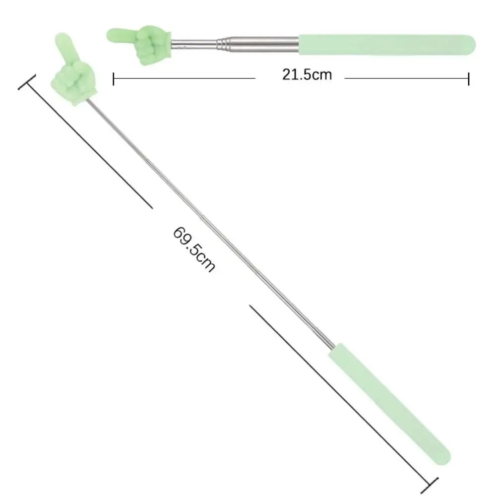 1PC Stainless Steel Teaching Tools Finger Design Whiteboard Pointer Teaching Stick Finger Reading Sticks Handheld Presenter