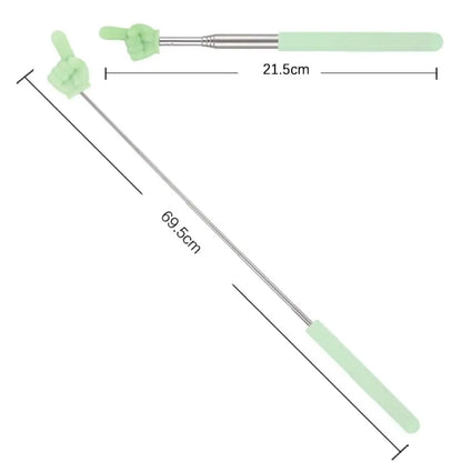 1PC Stainless Steel Teaching Tools Finger Design Whiteboard Pointer Teaching Stick Finger Reading Sticks Handheld Presenter