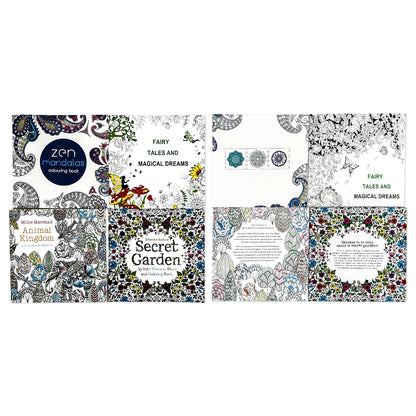 1 set of eight 24-page mandala flower coloring books for children and adult graffiti drawings