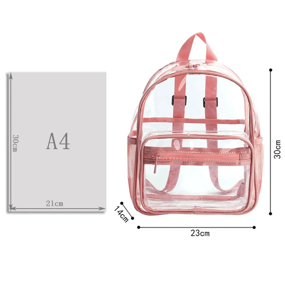 Fashion Large Capacity Unisex Clear Bag Students Bag Backpack PVC Bag