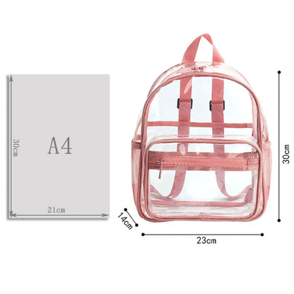 Fashion Large Capacity Unisex Clear Bag Students Bag Backpack PVC Bag
