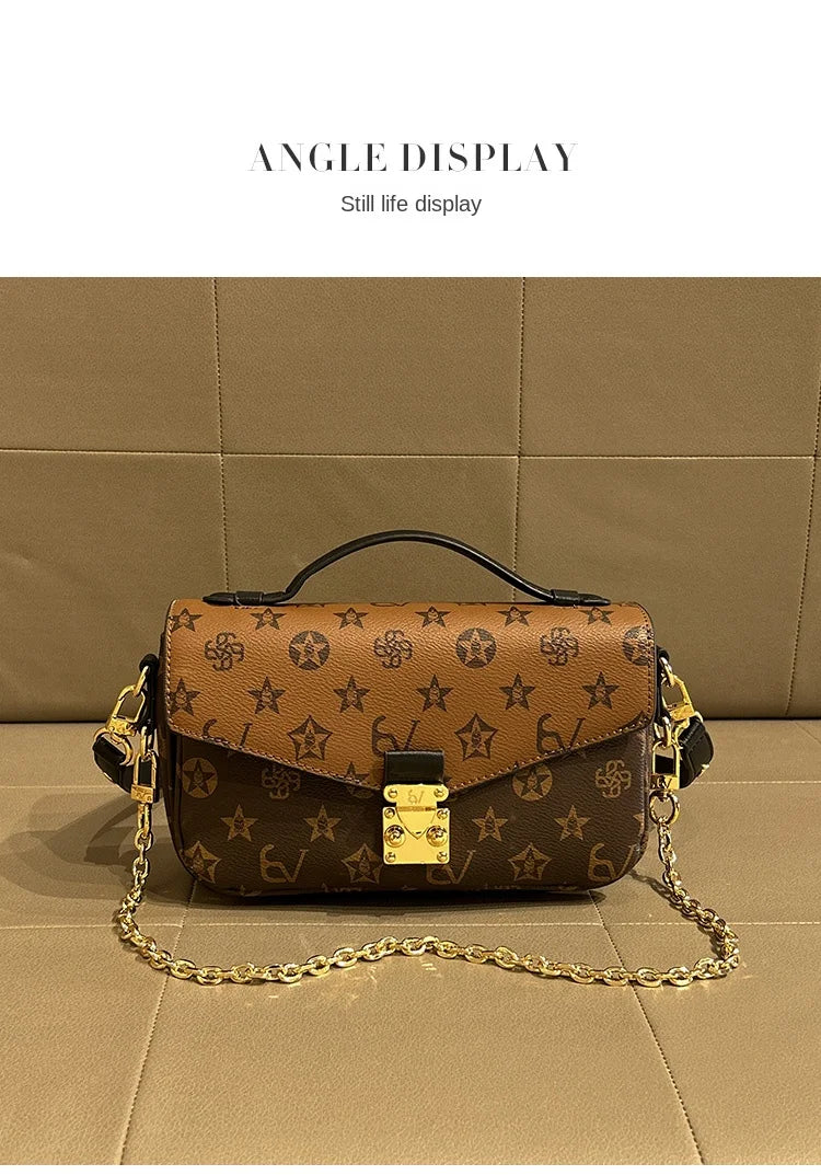 Light luxury brand women's handbag 2024 new autumn and winter high-end fashion designer mailman bag shoulder crossbody bag