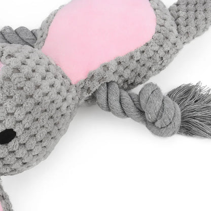 Cute Animal Rope Dog Toy Cute Plush Puppy Chew Pet Squeak Knot Toy Cartoon Rabbit Monkey