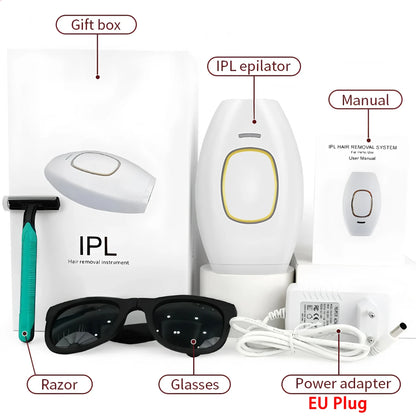 Professional IPL Hair Removal Device – Permanent Laser Depilation for Home Use, Effective on Women & Men, Smooth Skin Results