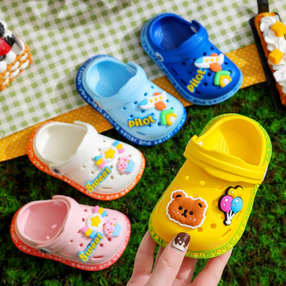 Children Cute Cartoons Sandals for Girls Boy Summer Baby Shoes Animal Rabbit Garden Beach Shoes Cave Hole Breathe Kids Slipper