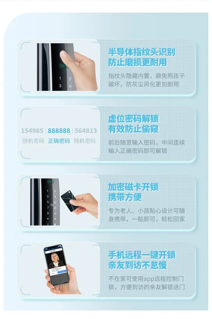 3D Facial Recognition Intelligent Door Lock Fully Automatic Lock Password Lock Fingerprint Lock Home Intercom Graffiti Palm Vein