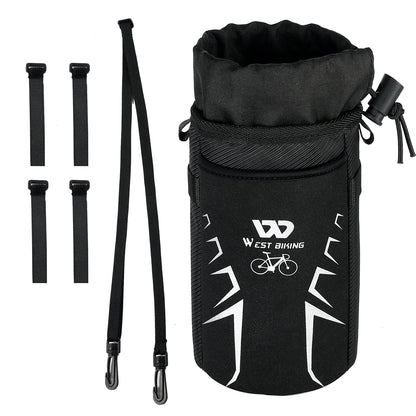 WEST BIKING Bicycle Bottle Holder Cycling Water Bottle Carrier Reflective Pouch Kettle MTB Road Bike Handlebar Bag Accessories