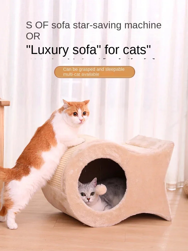 Cat Nest Warm Cat House Enclosed House All Year Round Winter Cat Sleeping Nest Pet Supplies
