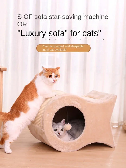 Cat Nest Warm Cat House Enclosed House All Year Round Winter Cat Sleeping Nest Pet Supplies