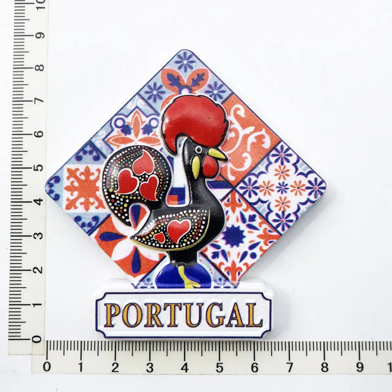 Portugal Fridge Magnets Tourism Souvenir UV Printing Resin Refrigerator Magnets Sticker Collection craft Gift Home Decoration