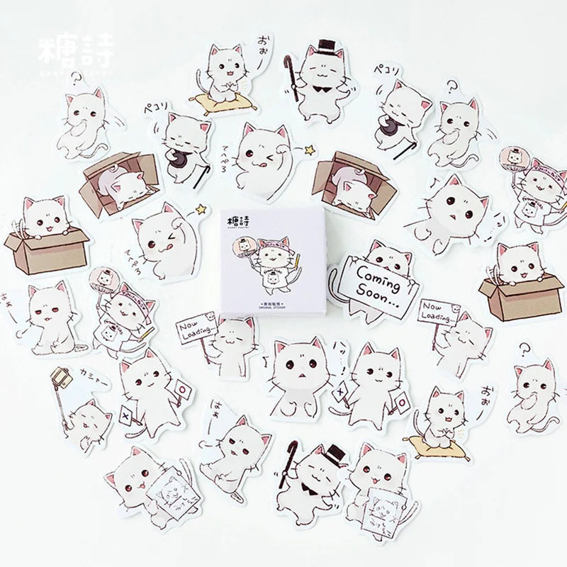 45 Pcs/Box My Naughty Cats Kawaii Mini Paper Sticker Diy Diary Album Scrapbooking Decoration School Supplies Stationery Stickers