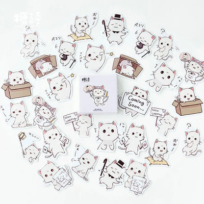 45 Pcs/Box My Naughty Cats Kawaii Mini Paper Sticker Diy Diary Album Scrapbooking Decoration School Supplies Stationery Stickers