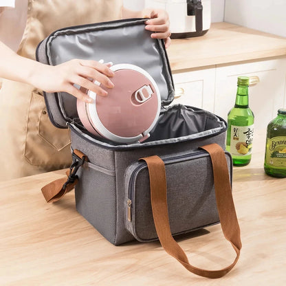 Picnic Cooler Bags Thermal Lunch Box Bag Double Layer Outdoor Camping Food Drink Ice Insulated Case Travel Storage Bags