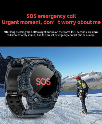 LOKMAT ATTACK-GT Upgrade Sport Smart Watch Waterproof Bluetooth Calls Rugged Smartwatches Flashlight Fitness Tracker for Phone